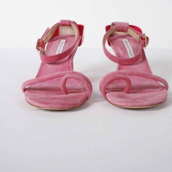 DVF pink patent sandals kitten heels size 10 M - Picture 6 of 6